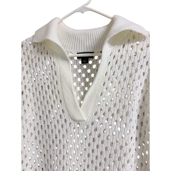 PrettyLittleThing White Eyelet Knit Polo Dress size XL - Picture 6 of 10